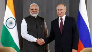 PM Narendra Modi with Vladimir Putin and Xi Jinping during BRICS Summit 2024 in Kazan, Russia