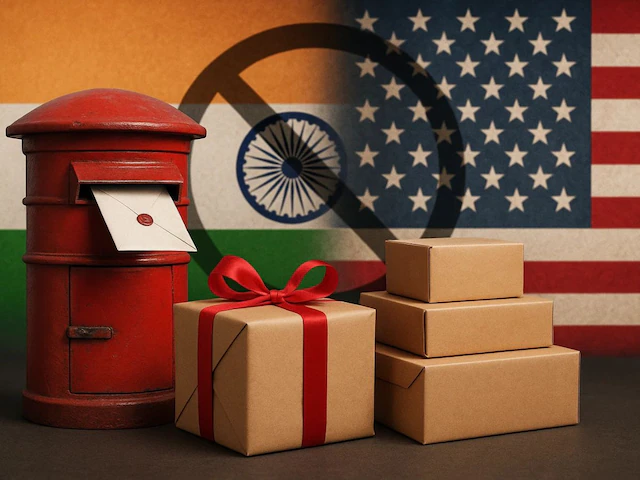 India Post suspends US mail services US customs new rules India Post India Post parcel service to USA stopped India Post booking refund for US parcels Airlines refuse US postal parcels India US trade news 2025